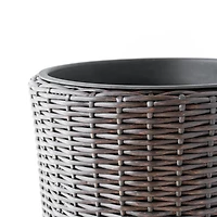 Rolland XL Rattan Planter Dark Brown, 35.4"