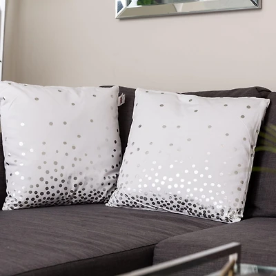 Fabstyles Holiday Lights Cotton Cushions Removable Cover Poly Filled Decorative Pillows