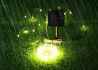 Corde de lumières DEL extérieures en cuivre à énergie solaire de Sharper Image