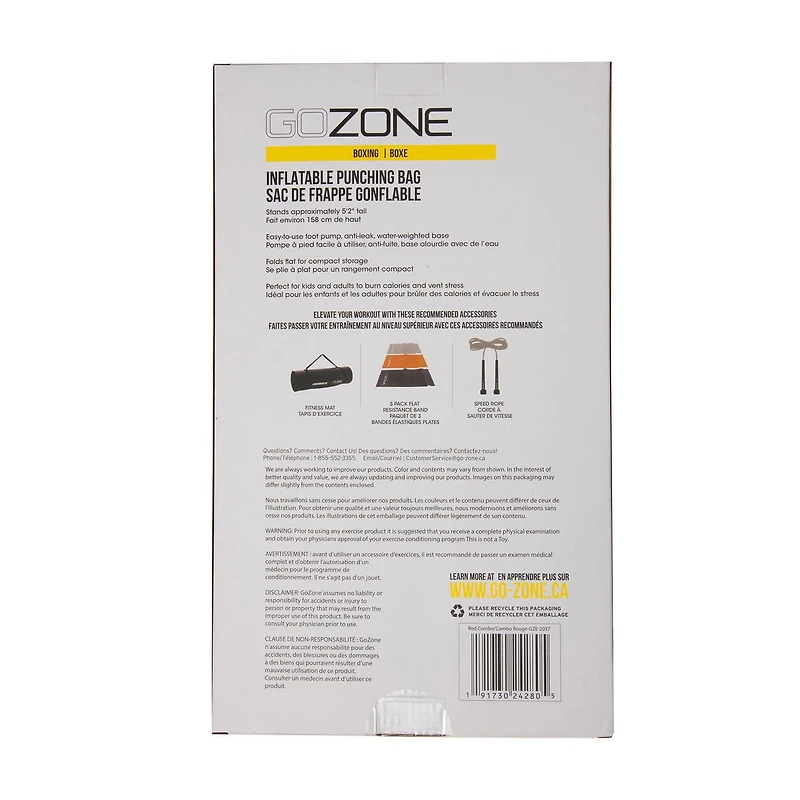 GoZone Inflatable Punching Bag – Red/Black