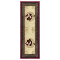Ottomanson Siesta Kitchen Collection Non-Slip Rubberback Rooster Design 2x5 Kitchen Runner Rug, 20" x 59", Beige/Red