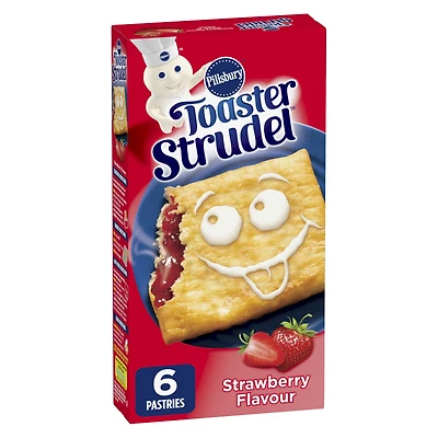 Pillsbury Toaster Strudel Pastries, Strawberry, Breakfast Snacks, 326 g, 6 ct, 6 Pastries, 326 g
