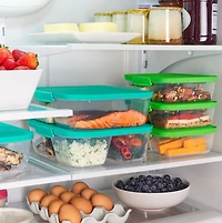 Sistema Nest It Meal Prep Boîtes de conservation des aliments avec couvercles, 2 compartiments 3,7 tasses, paquet de 5, vert
