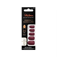 Sally Hansen - Salon Effects® Perfect Manicure™ oval-shaped press-on nails - includes 24 premium fake nail, nail file, wooden stick, prep pad, adhesive tabs and nail glue, Premium ready to wear nails
