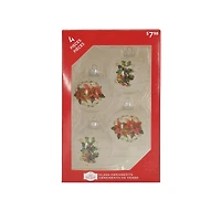 Holiday Time Dia 65mm 4Ct Glass Ornament
