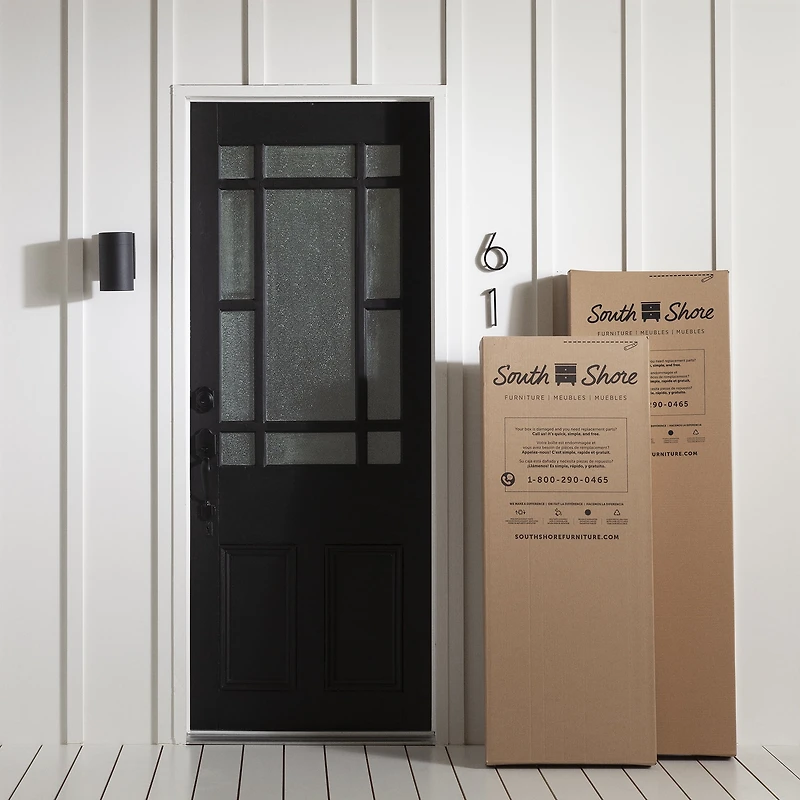 Armoire penderie avec portes et tiroir, fini Noyer naturel, collection Musano de Meubles South Shore