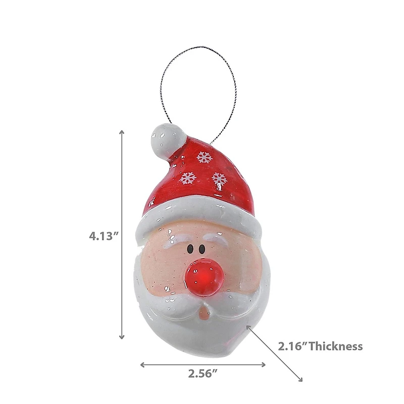 Bonhomme De Neige Avec Ornement De Nez Lumineux - Lot De 6