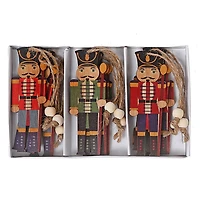 Christmas 9 Pk Wooden Nutcracker Ornaments