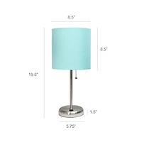 LimeLights Lampe bâton avec port de chargement USB et ensemble de 2 abat-jour en tissu