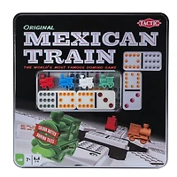 Asmodee - Tactic - Mexican Train Tin - 2-8 Players Fun Family Domino Game - 30 Minutes of Gameplay - For kids and Adults Ages 7+ - English Version