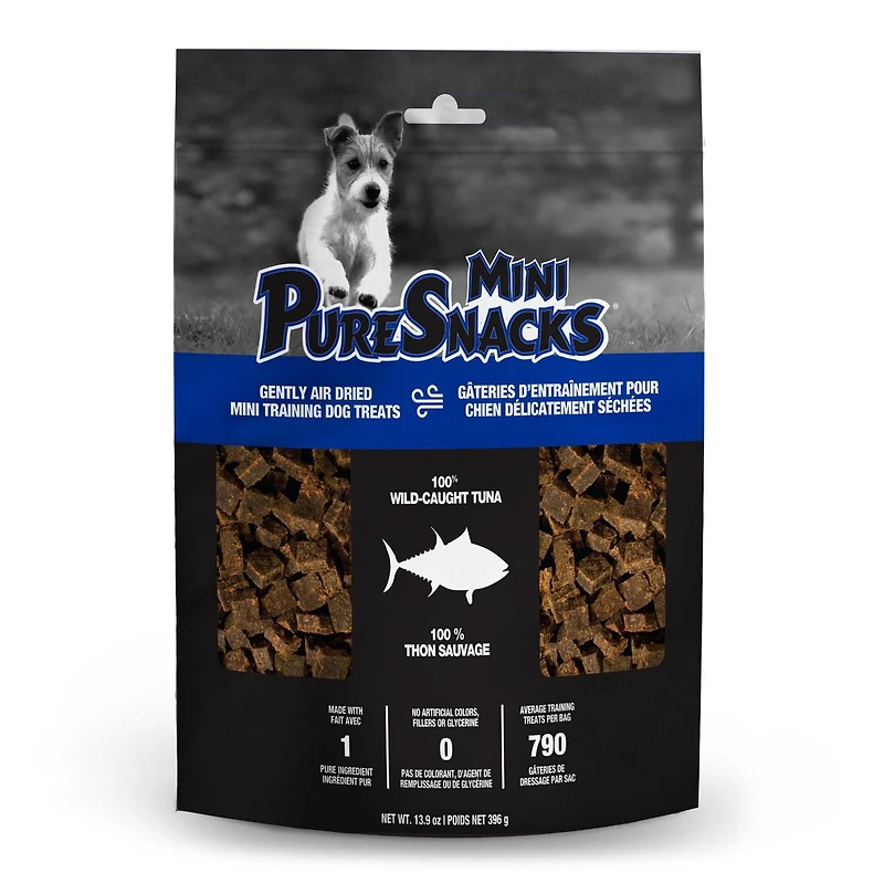 Mini-PureSnacks Gâteries d'Entraînement Séchées à l'Air, Thon pour Chien 396g