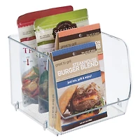 iDesign Linus Clear Medium BPA-Free Stacking Organizer Bin for Kitchen, Pantry, Office, Bathroom, 6" x 6.25" x 5.25"
