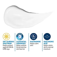 CeraVe Lotion hydratante pour le visage avec SPF 30 pour peaux normales à grasses, à l'acide hyaluronique et à la niacinamide, sans huile, 89ml 89mL