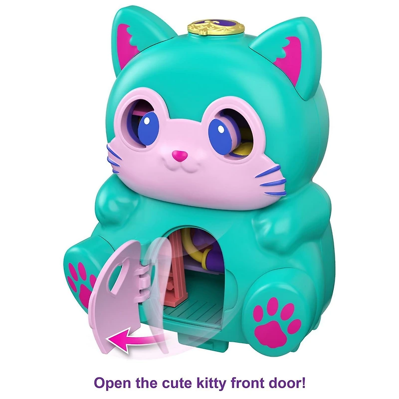 Polly Pocket-Coffret Transformable Chat, mini-poupée, figurine de chat