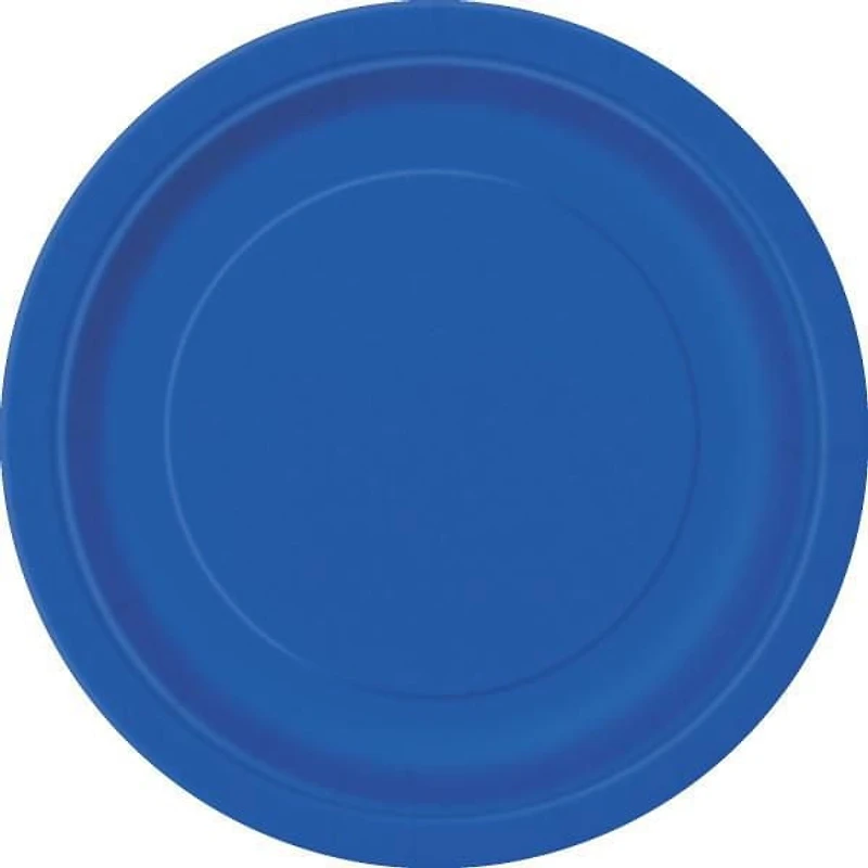 Assiettes à dessert rondes bleu électrique de 7 po, 70 ct Diamètre 17,1 cm