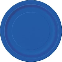 Assiettes à dessert rondes bleu électrique de 7 po, 70 ct Diamètre 17,1 cm
