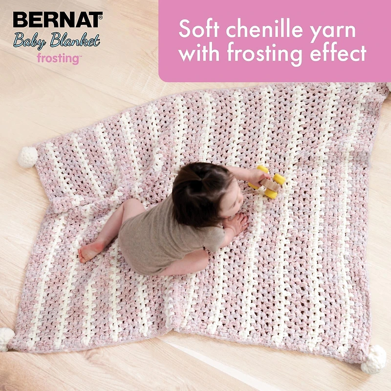 Bernat® Baby Blanket Frosting™ #6 Super Bulky Polyester Fil, 10.5oz/300g 220 Yards BABY BLANKET FROSTING FIL