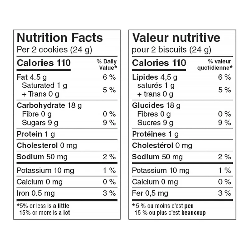 Biscuits sandwichs crème à la vanille Great Value 300 grammes