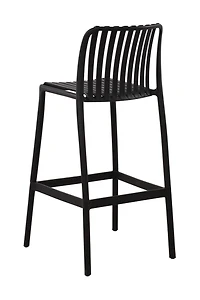 Chaise de bar Summer avec accoudoirs et rayures - Noir (4 chaises)