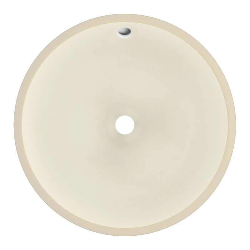 16-in. W Round Bathroom Undermount Sink Set In Biscuit - Chrome Hardware AI-22870