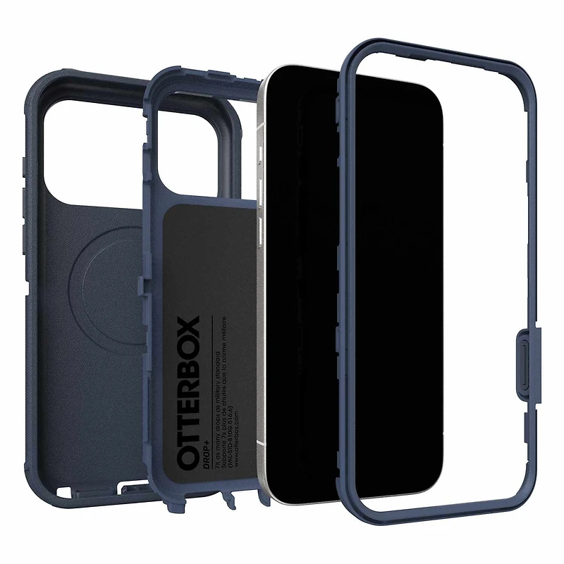 OtterBox Étui Defender Pro MagSafe avec Contrôle de la Caméra Riverside (Bleu) pour iPhone 17