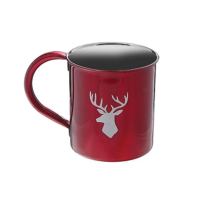 Tasse De Noël En Acier Inoxydable Avec Renne D'Impression - Ensemble De 2