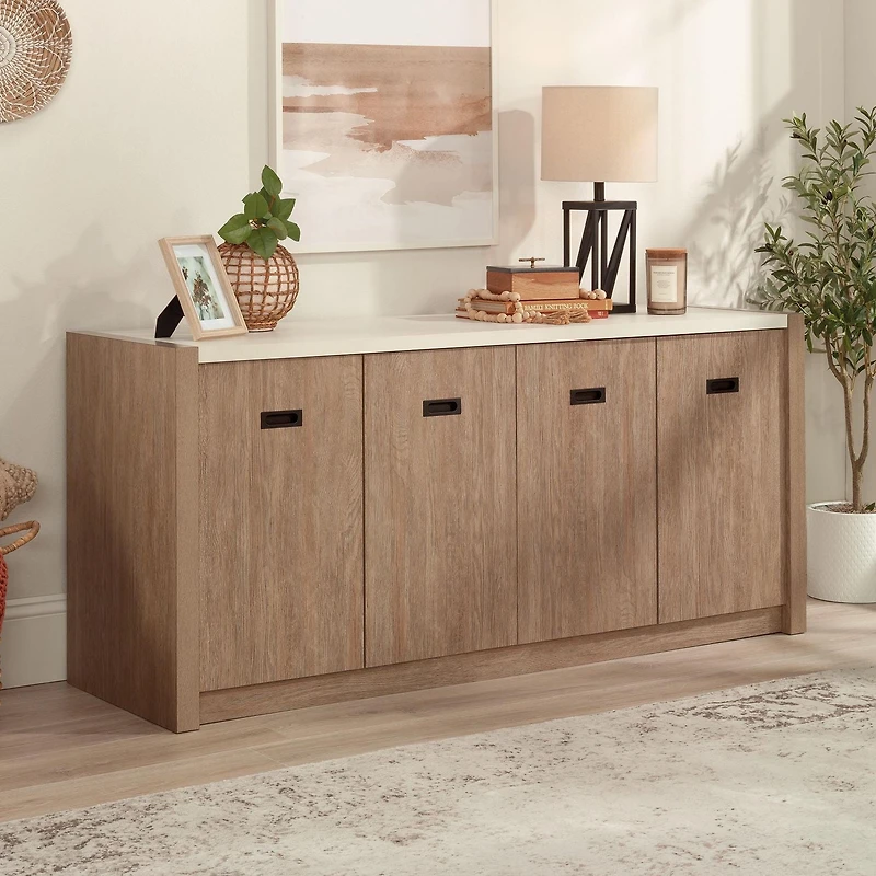 Sauder Dixon City Credenza, Brushed Oak, 432894