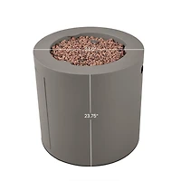 Aegean 24" Round Steel Propane Fire Pit Table with Hidden Tank