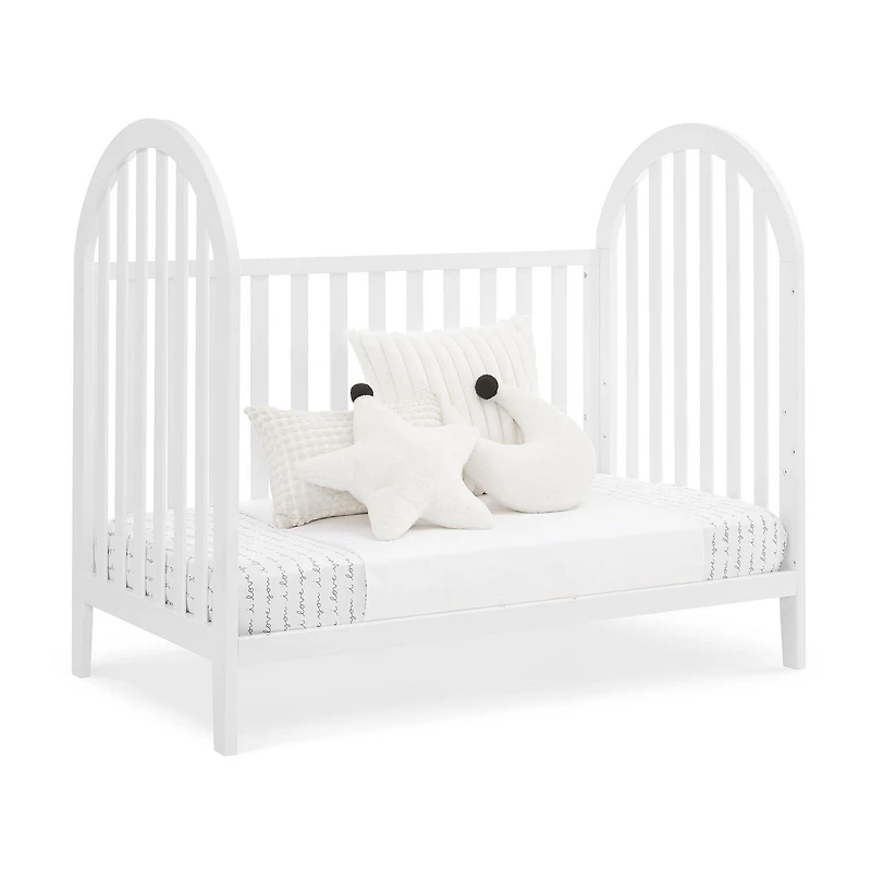 Delta Childern Milano Lit de bébé convertible 4 en 1 – Certifié Greenguard Gold, Bianca White