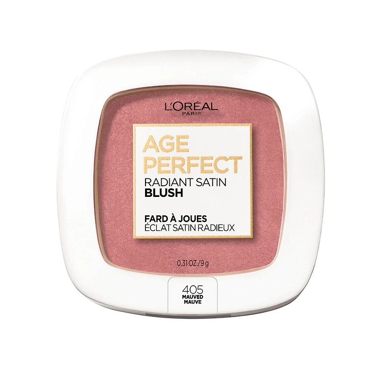 L'Oréal Paris Age Perfect Fard À Joues Satin Minéraux Radieux, Huile Camellia, Non Séchant, Mauvre, 9  GR