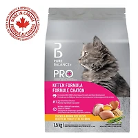Pure Balance Pro+ Chaton Recette Poulet et Riz Brun Nourriture sèche pour chat 100 g, 1,5 kg