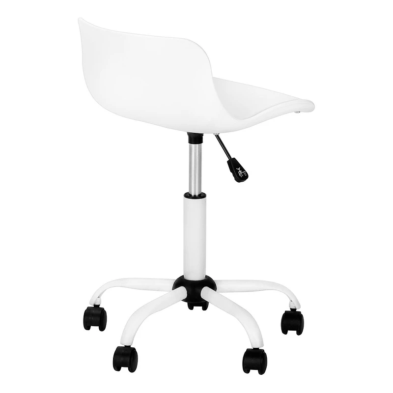 Monarch Specialties Chaise De Bureau, Hauteur Ajustable, Pivotant, Ergonomique, Bureau, Travail, Juvénile, Métal, Pu D'aspect Cuir, Blanc, Contemporain, Moderne