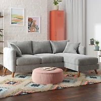 Novogratz Magnolia Reversible Sectional Sofa with Pillows