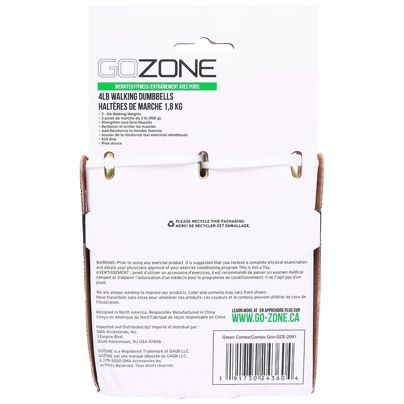 GoZone Walking Dumbbells, Breathable hand strap