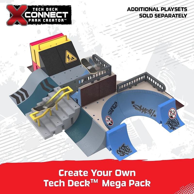 Tech Deck, Speedway Hop, X-Connect Park Creator, Customizable and Buildable Ramp Set with Exclusive Fingerboard, Kids Toy for Ages 6 and up