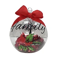 « Famille » Ornement de Noël à collectionner Cardinal rouge, 4 po, Temps des Fêtes