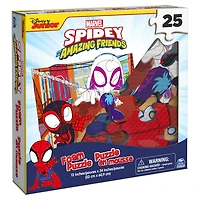 Marvel, 25-Piece Jigsaw Foam Squishy Puzzle Go Spidey! Disney Junior Spidey and his Amazing Friends Show, for Kids Ages 4 and up