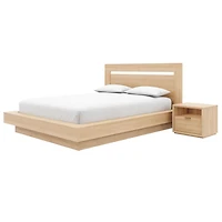 Stanley 4 Piece Bedroom Set with Headboard, Slatted Bedframe, 2 Nightstands