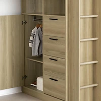 Lit mezzanine avec bureau de la collection Logik South Shore