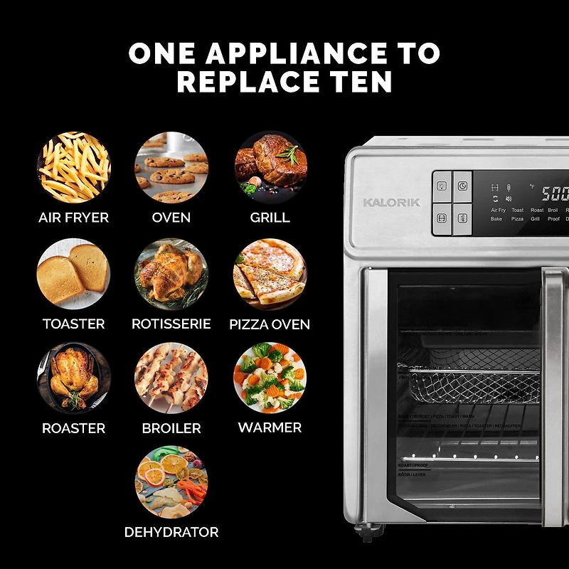 Four friteuse à air chaud numérique Kalorik MAXX® Avance de 25 Litres / 26 Quarts - AFO 52414 SS Kalorik MAXX® Avance de 25 L