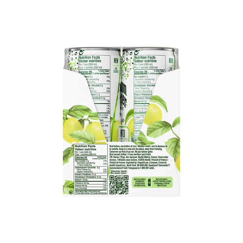 MAISON PERRIER Chic Mojito, Non-Alcoholic, Citrus And Mint-Flavoured Sparkling Beverage, Low Calorie Mocktail, Ready To Drink, 1 L