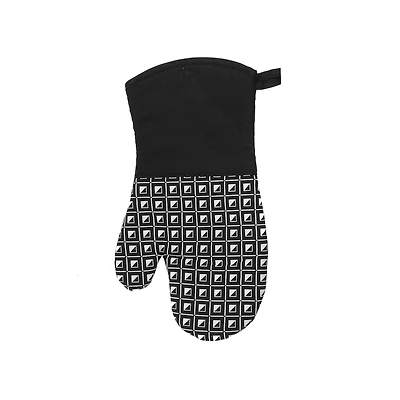 Silicon Print Oven Mitt (Geo) (Black) - Set of 4