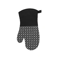 Silicon Print Oven Mitt (Geo) (Black) - Set of 4