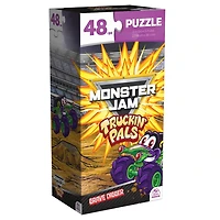 Monster Jam, Truckin' Pals Grave Digger, Puzzle de 48 pièces, monster truck, jouet sensoriel pour boîte à jouets, trucs cools, puzzles pour enfants, pour les enfants à partir de 4 ans