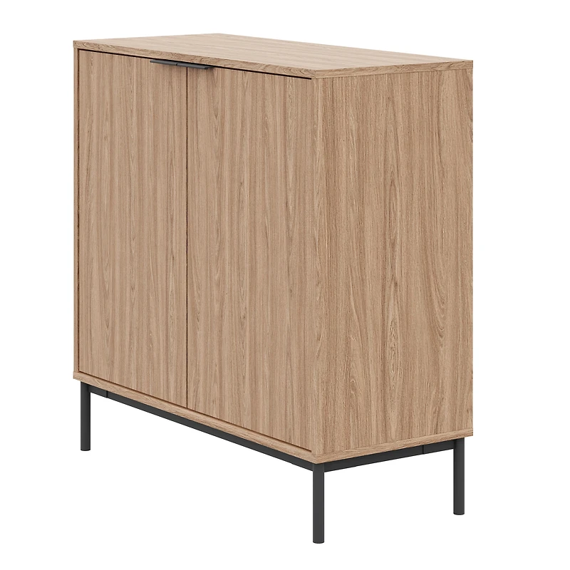 Armoire de rangement Nexera Slim à 2 portes, noyer clair
