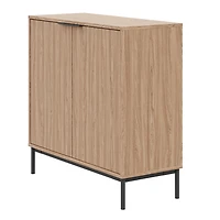 Armoire de rangement Nexera Slim à 2 portes, noyer clair