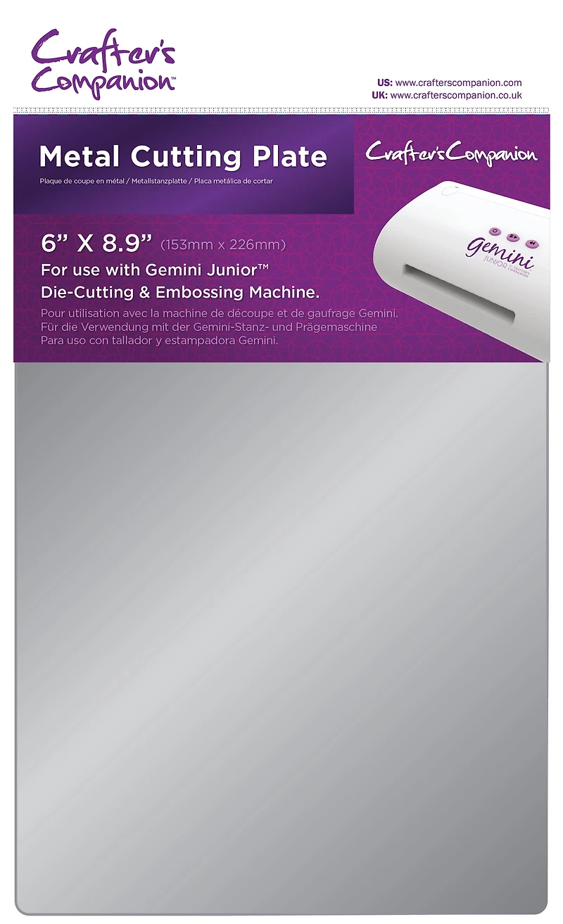 Crafters Companion  Gemini Jr. Plaque de coupe en metal.  6"x 8.9".