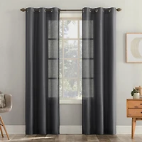 Mainstays 2-Pack Waffle semi-sheer Grommet Curtain Panel Pair, 2 panels
