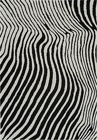 Tapis d'interieur a imprime zebre Rug Branch Domus, creme noir, moderne - Salon, chambre, salle a manger et cuisine