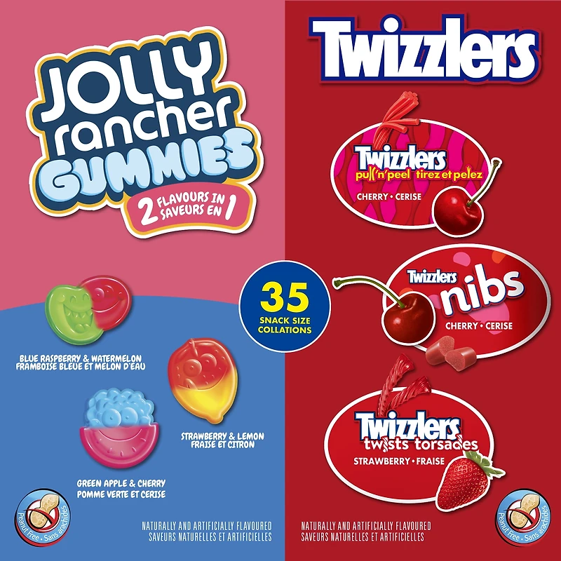 35 unités variées Jolly Rancher et Twizzlers 375 g, 32 paquets